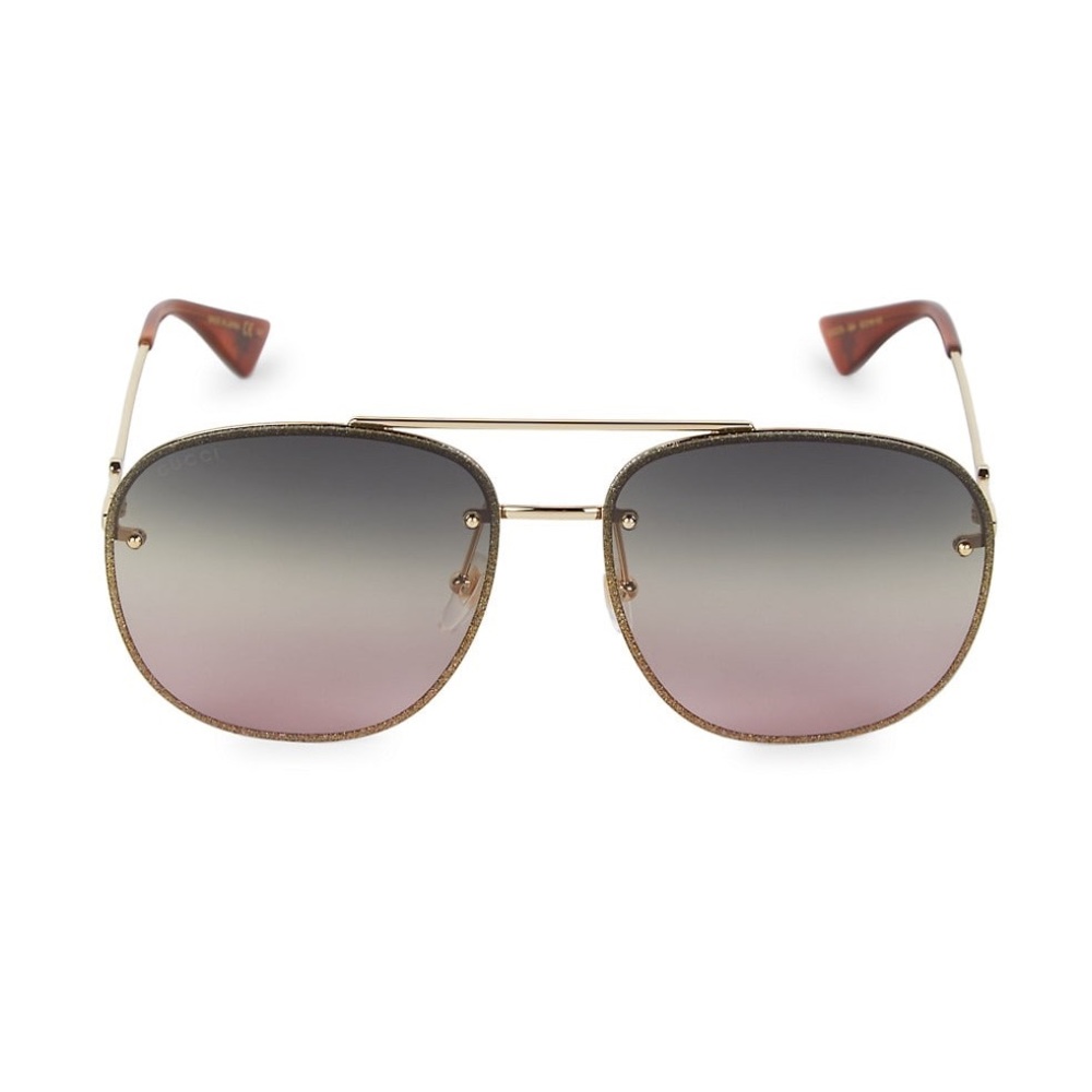 Gucci
62MM Squared Aviator Sunglasses